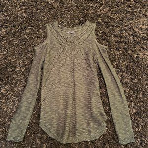 Green Open Shoulder Knit